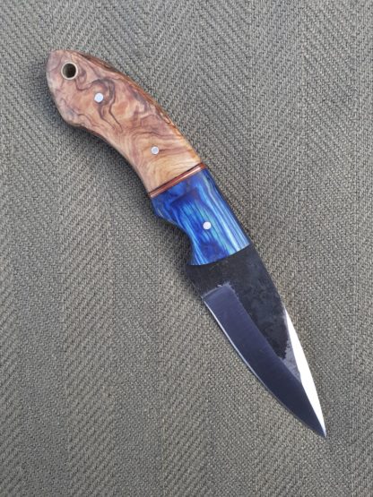 Falconers' knife, black carbon steel blade